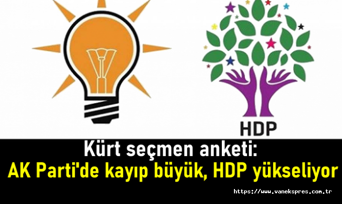 Kürt seçmen anketinde Ak Parti Kan Kaybediyor HDP ise yükselişte